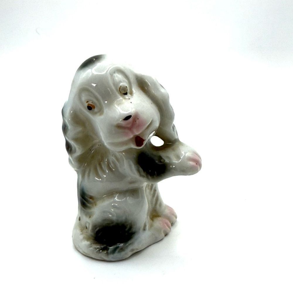 Vintage Made In Japan Puppy Dog Porcelain Figurine Anthropomorphic